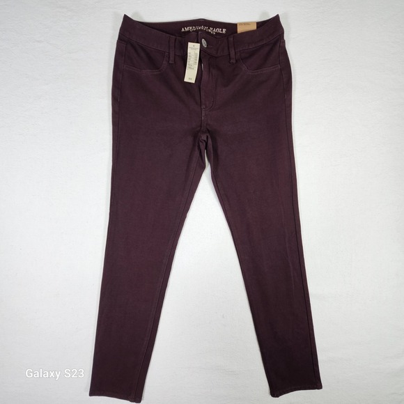 American Eagle Outfitters Denim - American Eagle NWT Womans Burgundy Jeggings Low Rise Size 12
